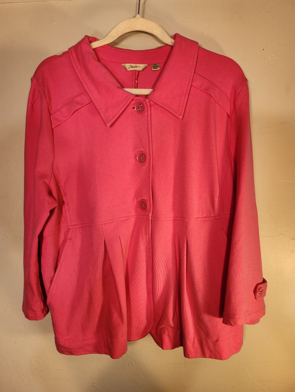 Motto Hot Pink Button-Front Blazer Jacket